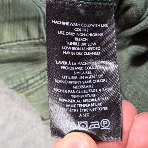 Free People Pants Womens 0 Army Green Distressed Straight Utility Ankle Boho - Picture 5 of 11